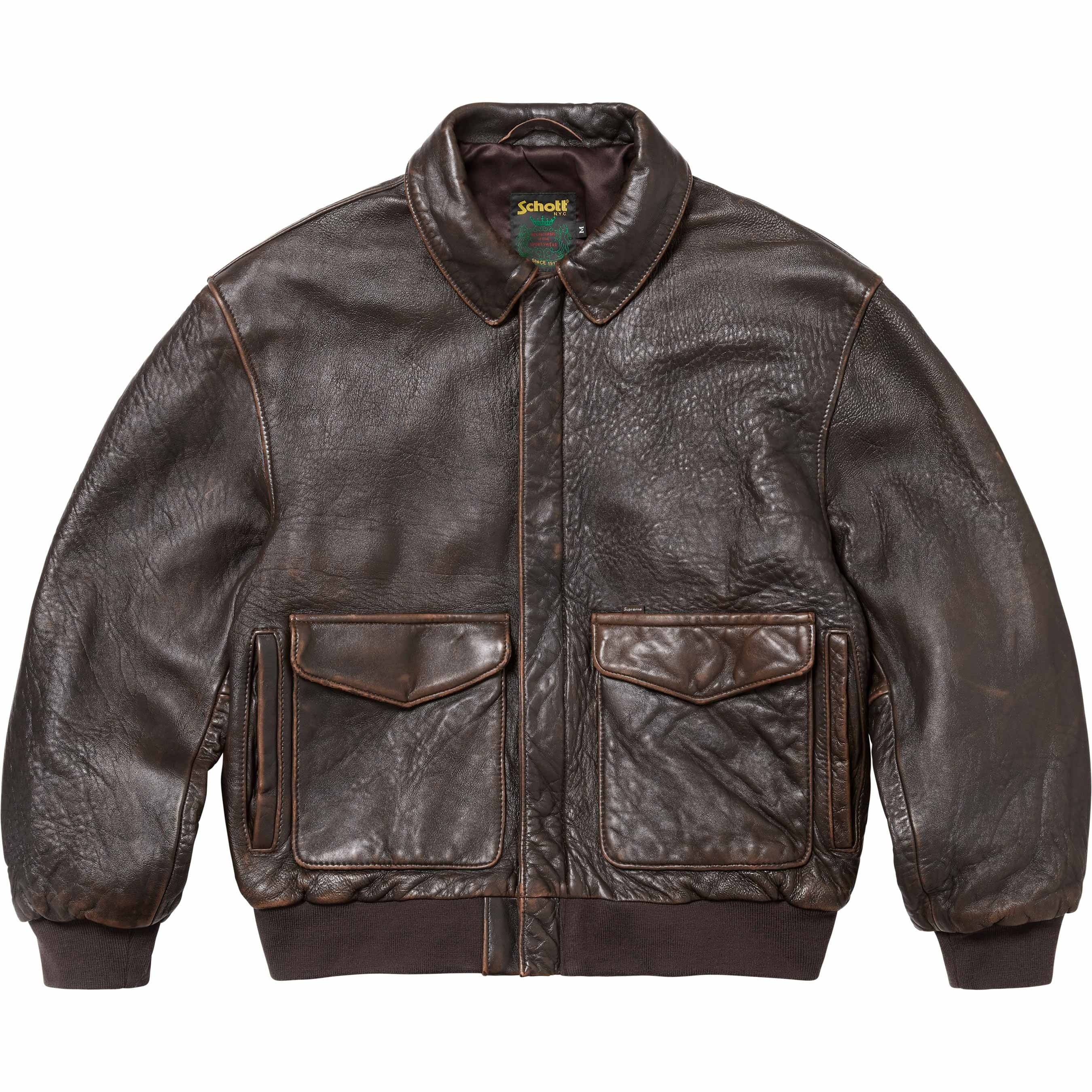 Supreme®/Schott® Snow White Hand-Painted Leather A2 Jacket view 4